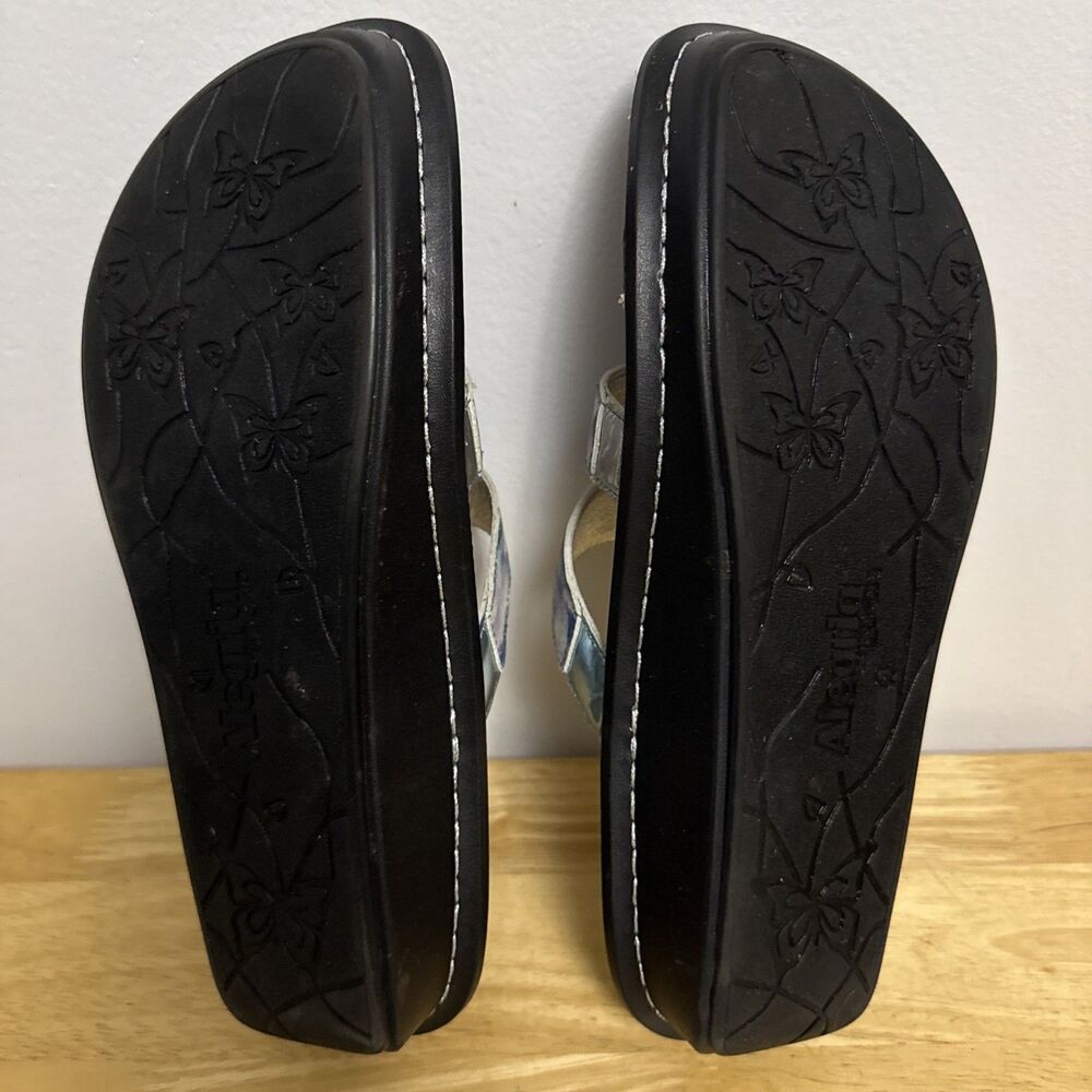 ALEGRIA Triple Leather Strap Venice Sandals Impressionista Women Sz 8.5 39 - Picture 4 of 10